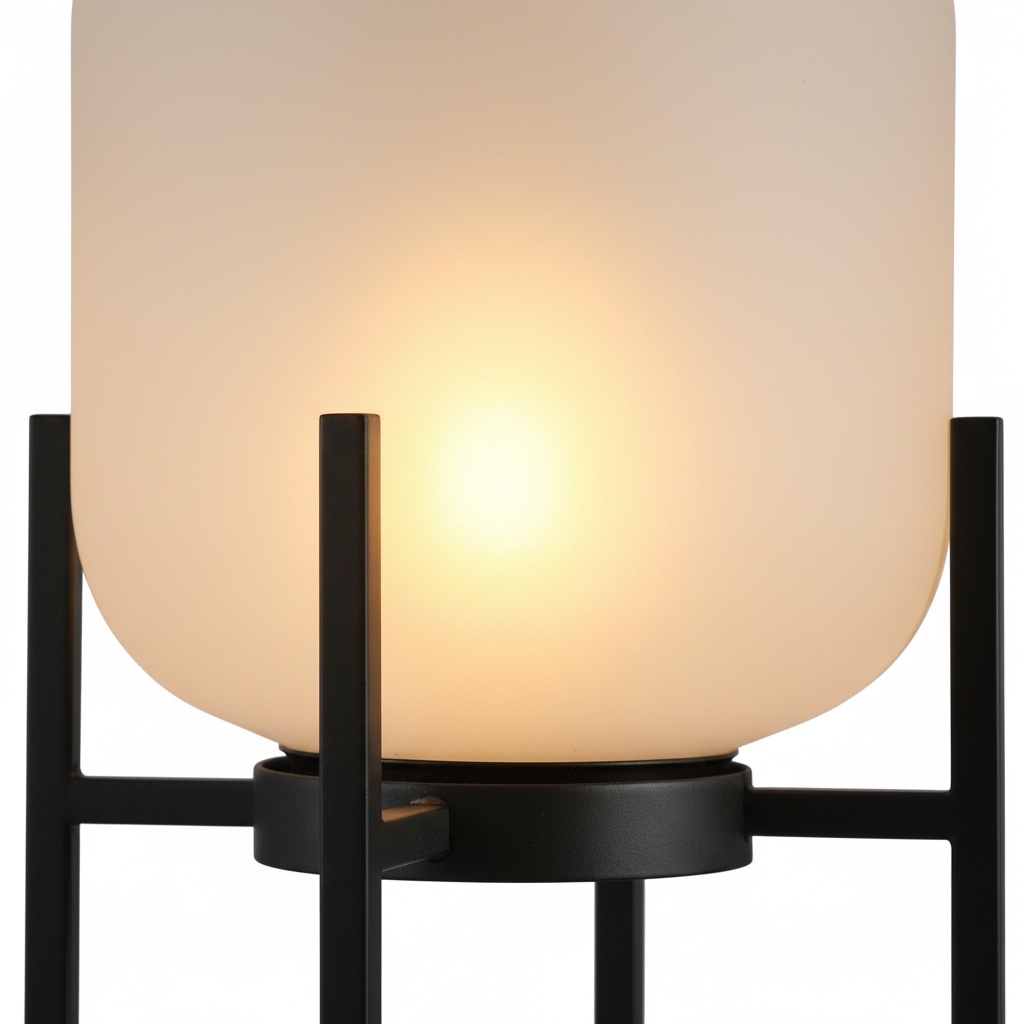 Minimalist Lantern Floor Light – Glass Shade for Outdoor Spaces