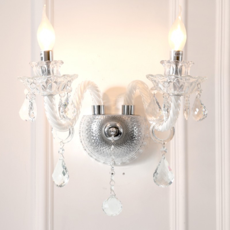 Candlestick Crystal Wall Light