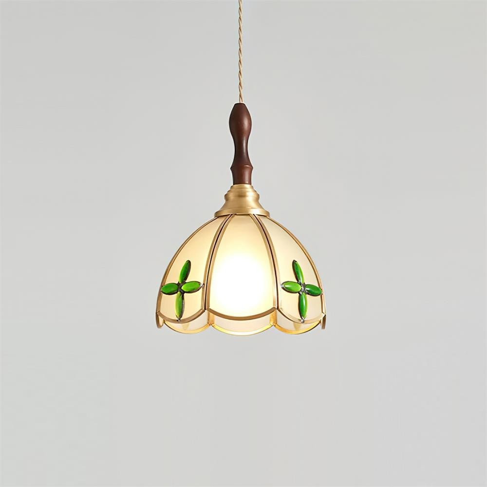 Vintage Tiffany Stanied Glass Pendant Lamp M237