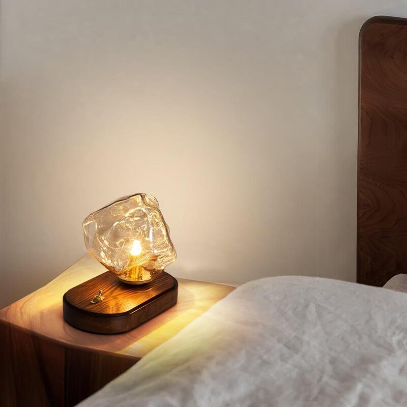 Ice Cube Stone Glass Table Lamp