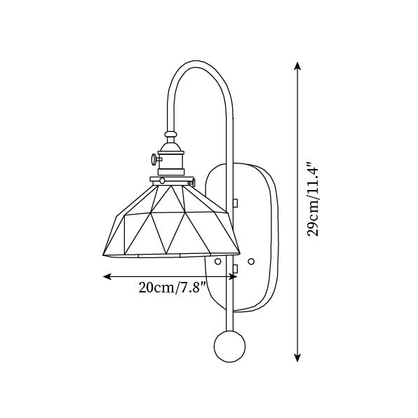 American Retro Spherical Wall Lamp M150