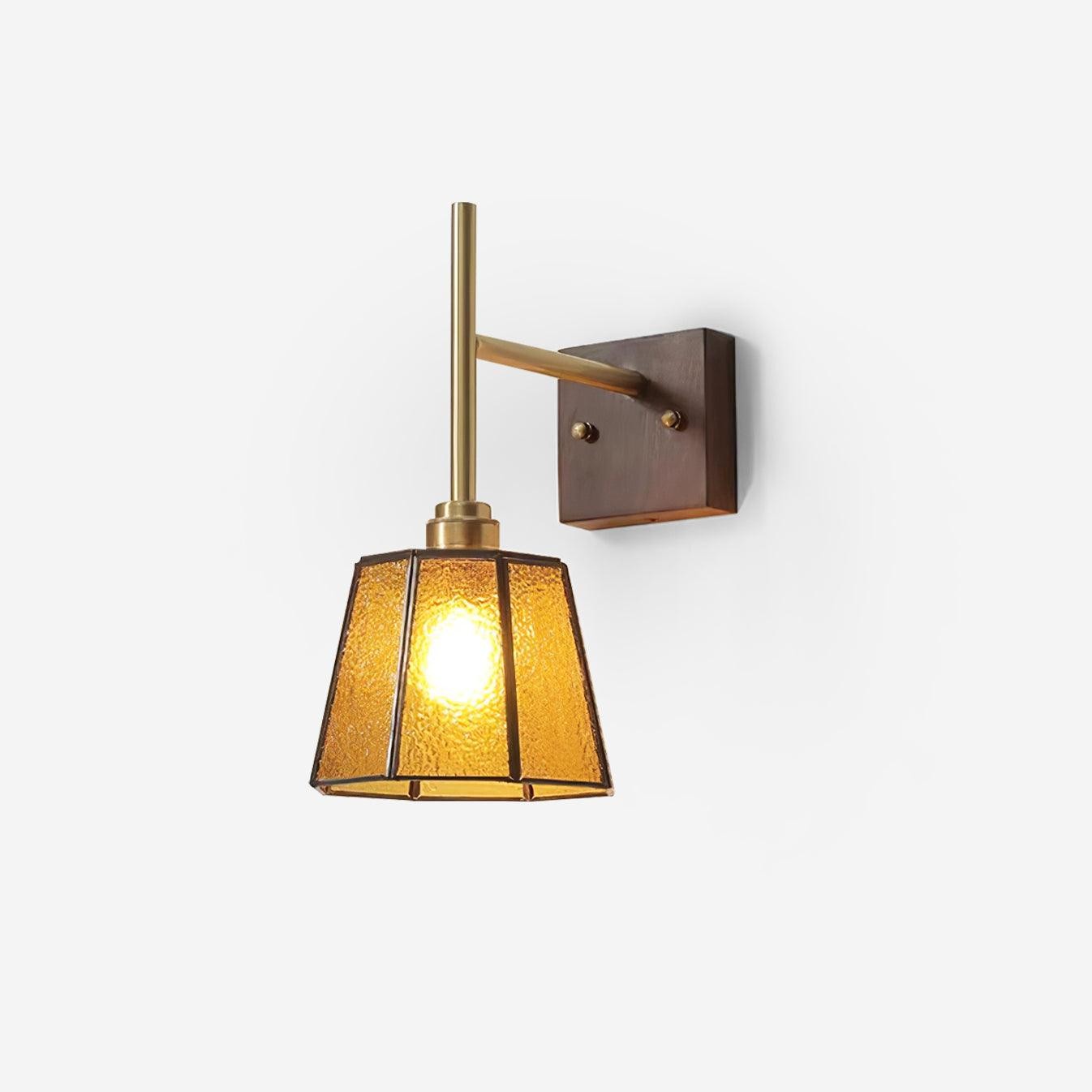 Vintage Brass Walnut Wall Lamp M207