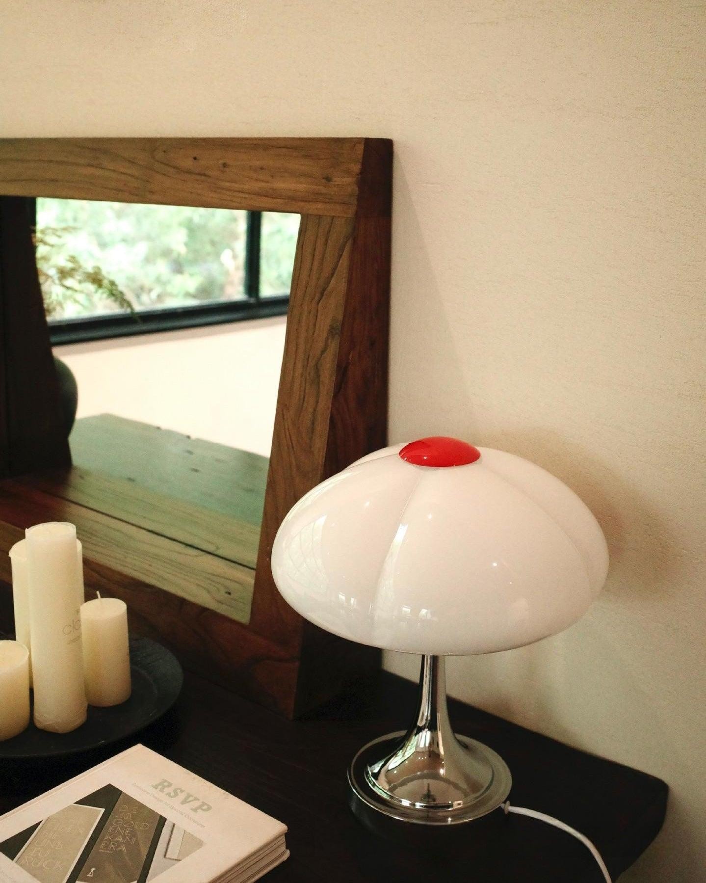 Cream Style Glass Mushroom Table Lamp M220