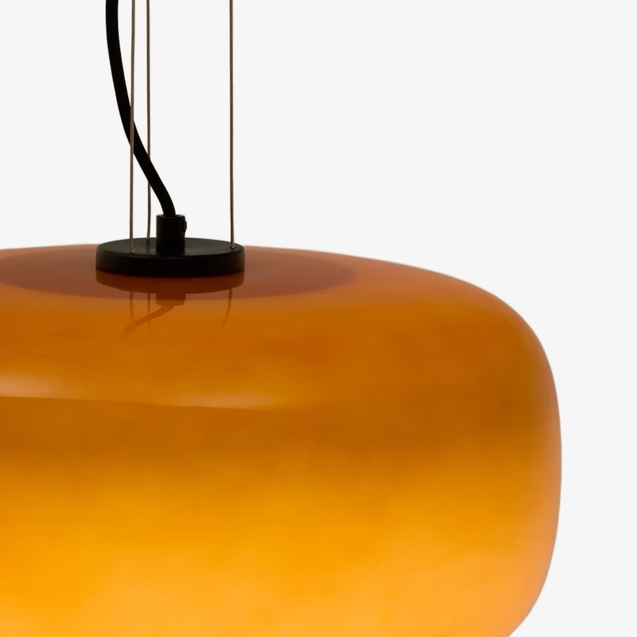 Lunorae Rounded Glass Pendant Lamp - Modern Sculptural Lighting for Living Room T1112