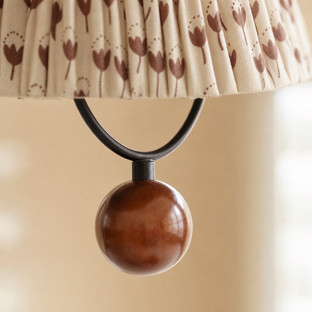 Solmire Decorative Floral Fabric Pendant Light - Metal Accent Hanging Lamp for Living Room and Dining Room T2231