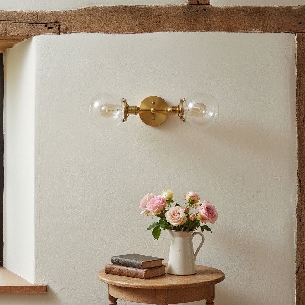 Lumio Globe Industrial Vanity Lighting- Modern Double Globe Wall Light T343