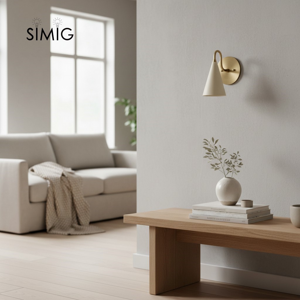 Minimalist Tall Brass Triangular Wall Lamp S307