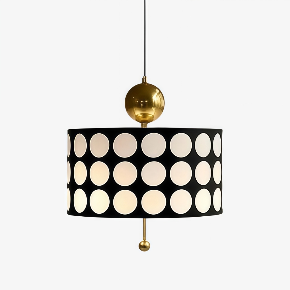 Dotrelia Geometric Lattice Pendant Lamp - Modern Leather Shade for Dining Room T1175