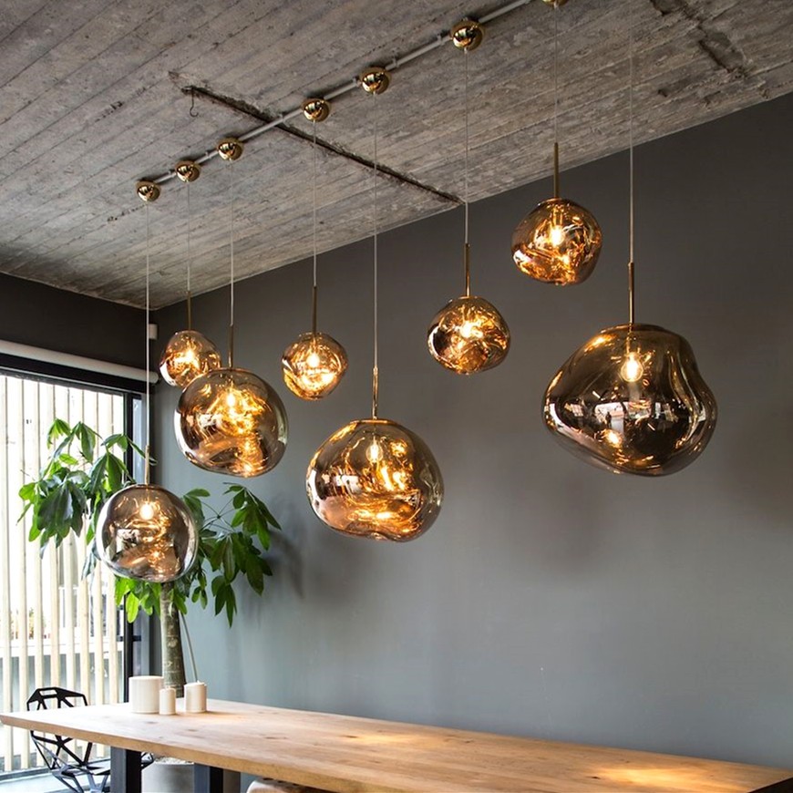 Glass Dynamic Pendant Light - Artistic Metallic Glow Pendant for Dining Area S54