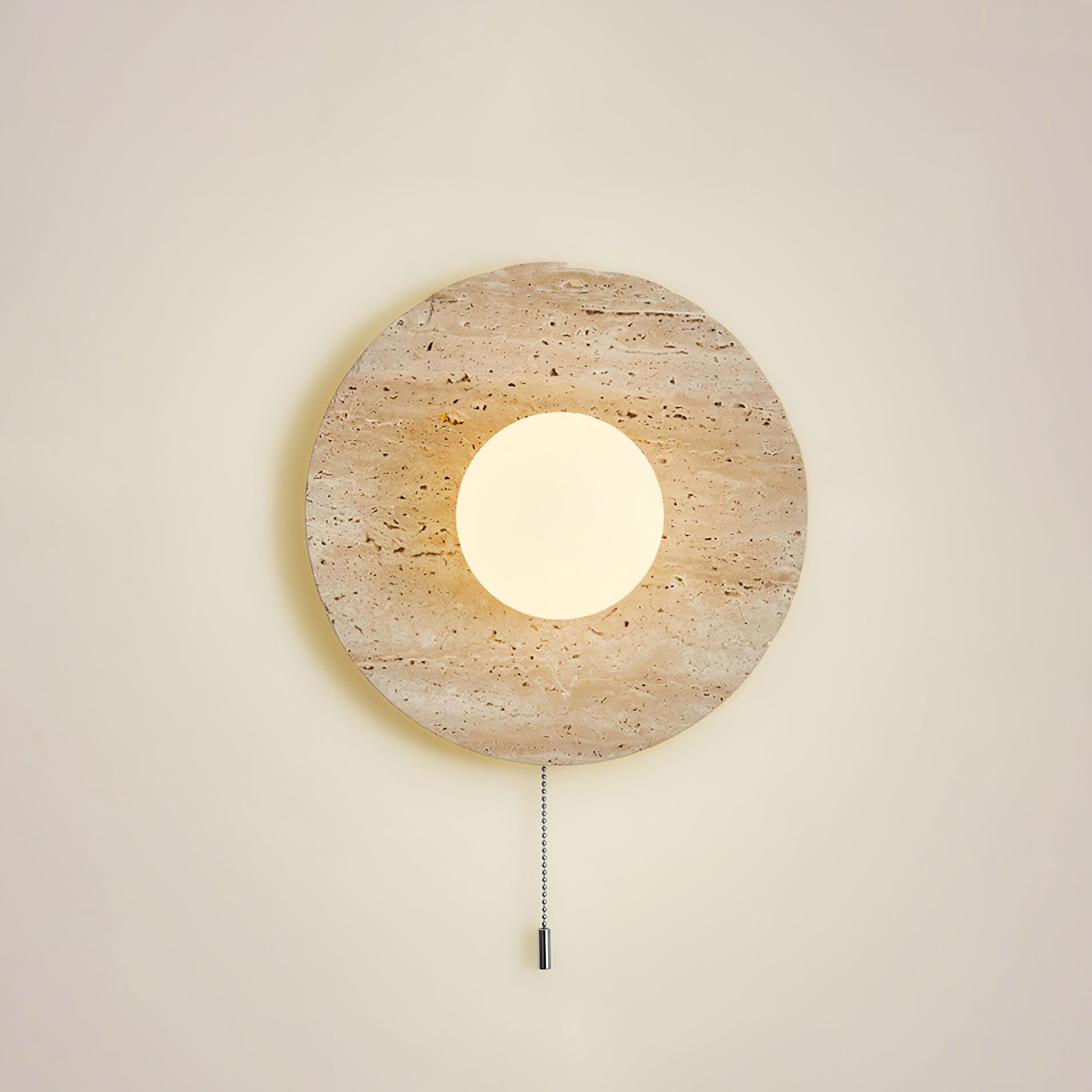 Retro Wabi Sabi Travertine Lunar Eclipse Wall Light G64