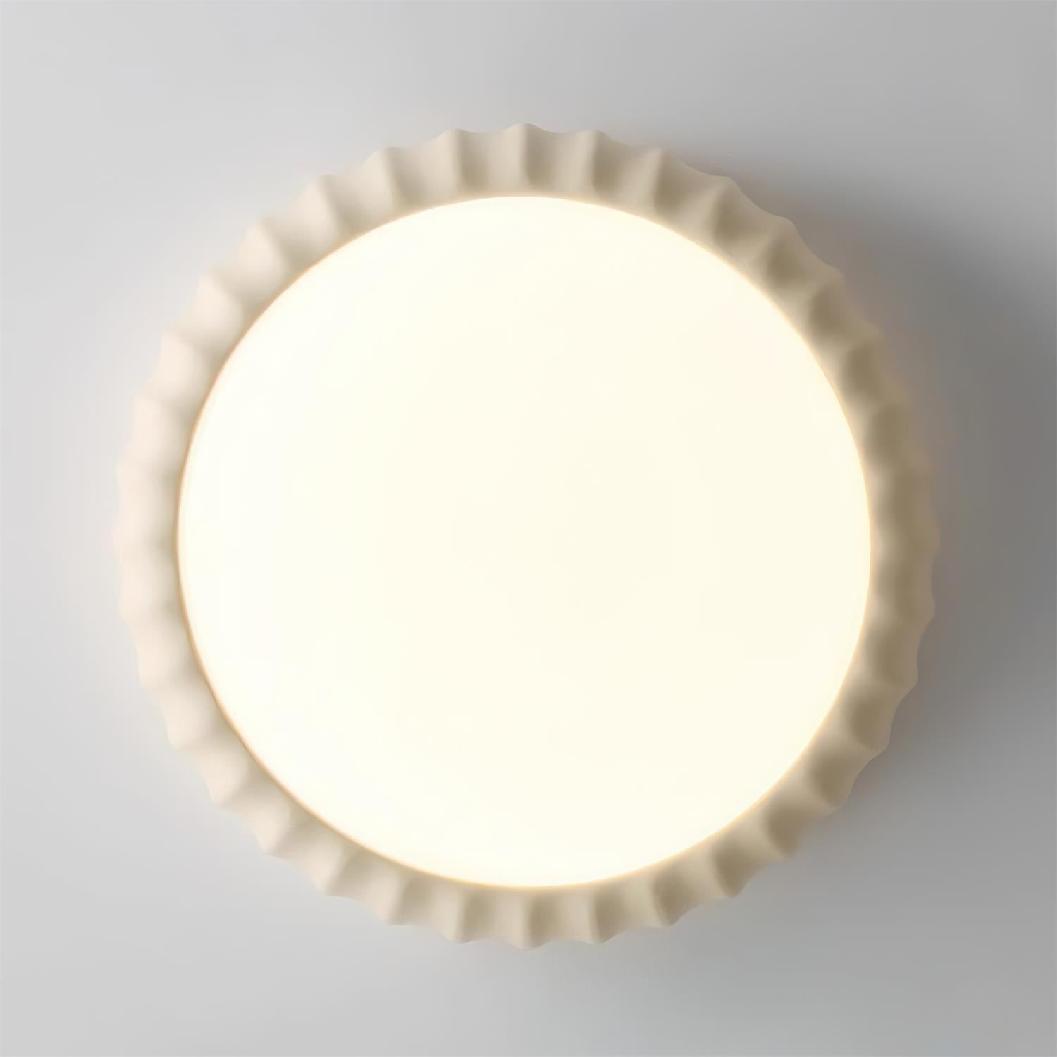 Simple Cream Style Wave Round Ceiling Light M145