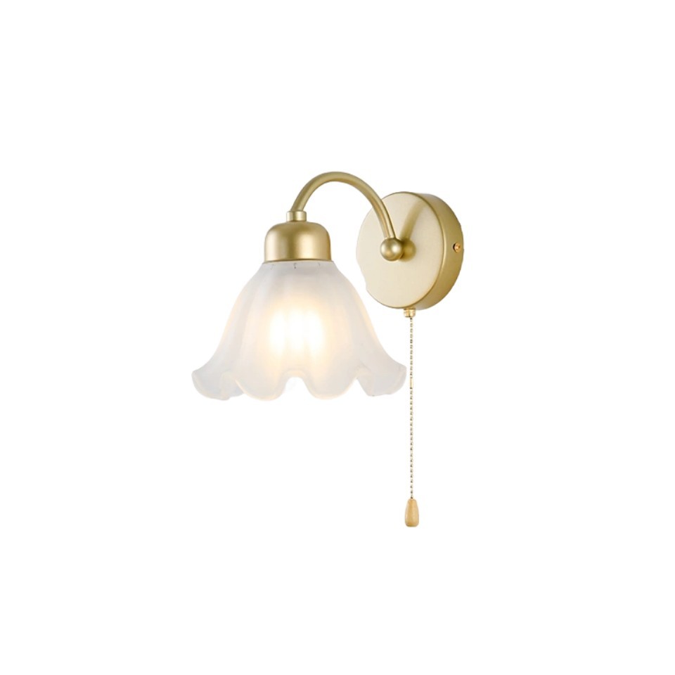 Flora Country Style Ribbed Glass Wall Light