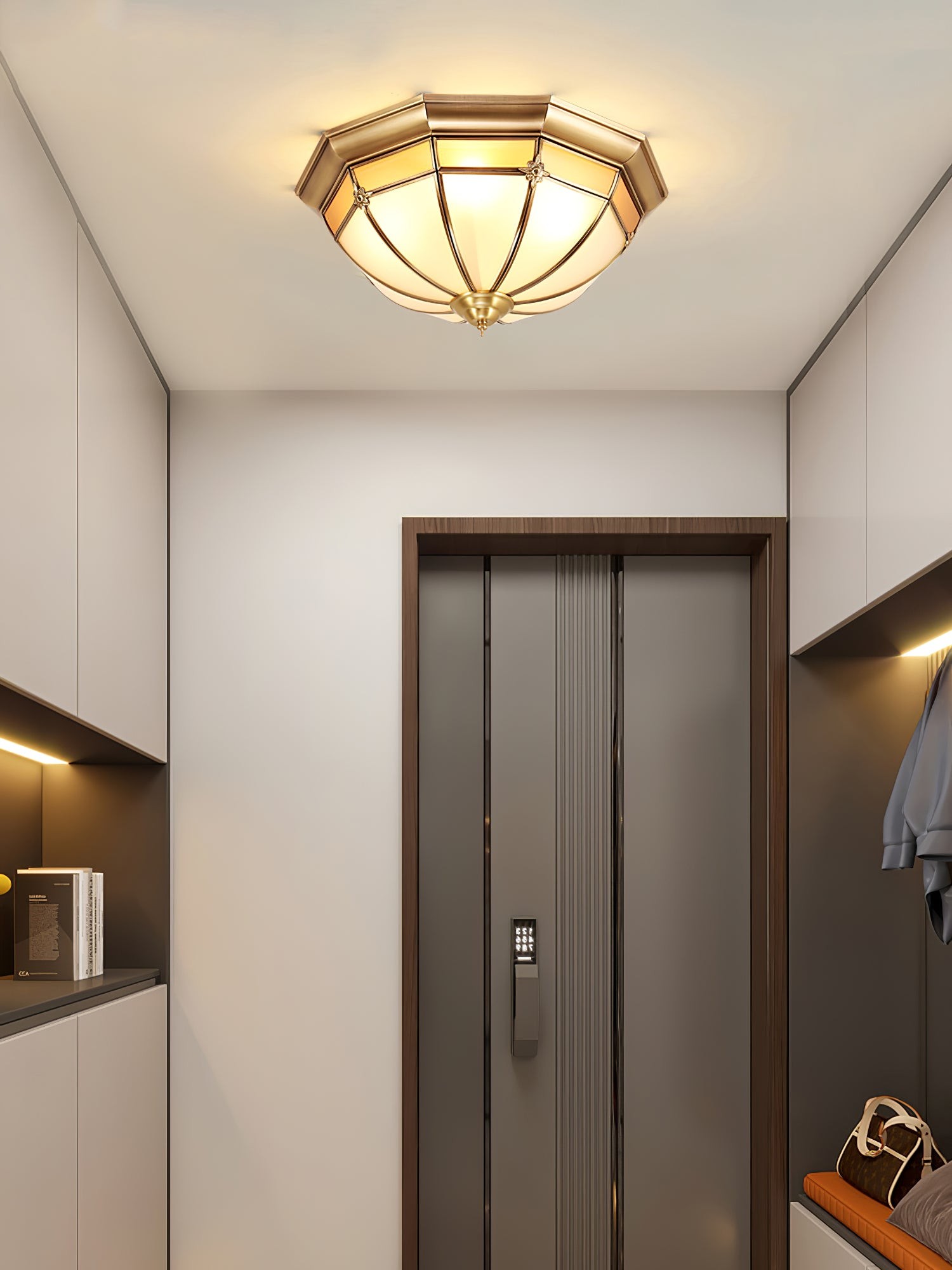 Dome Brass Flush Ceiling Lamp M460