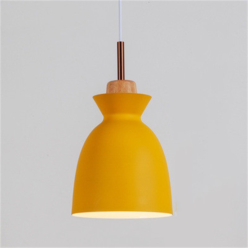 MULTI Scandinavian Metal Wood Macaroon Pendant Light for Bedroom S32