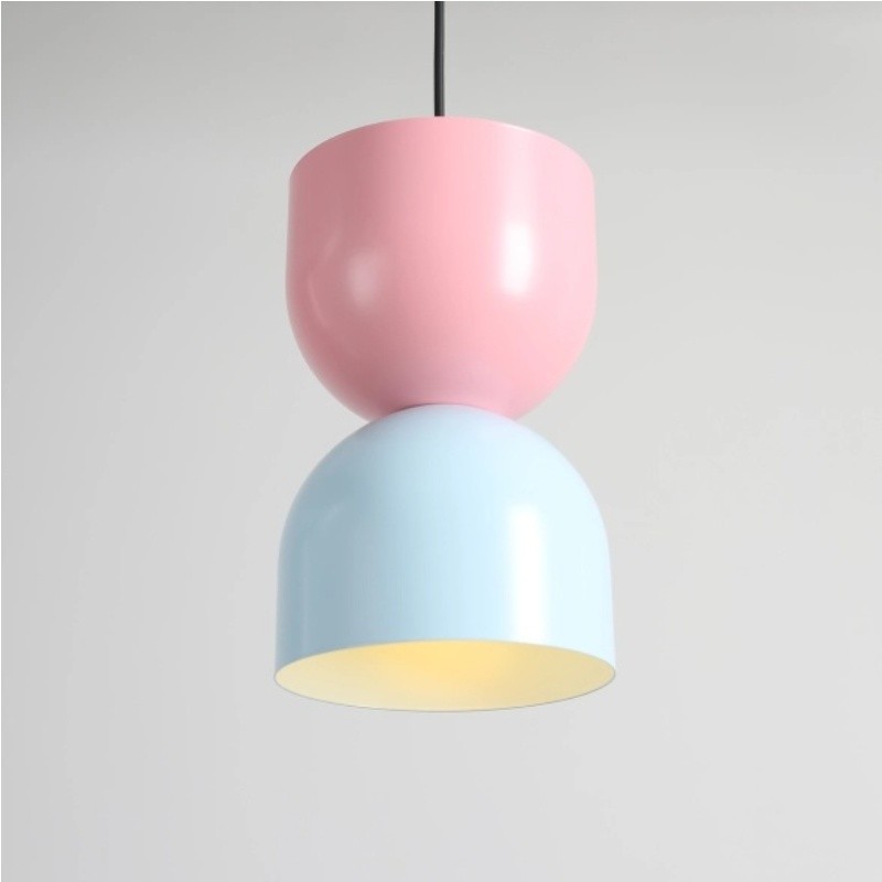 Pastel Dual‑Tone Pendant Light With Layered Metal Shade S228
