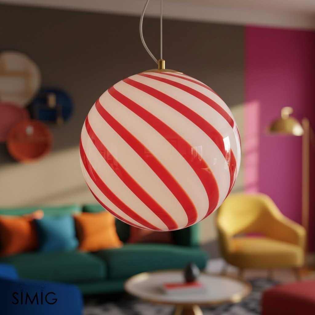 Bold Striped Solstice Pendant Light for Contemporary Spaces S368