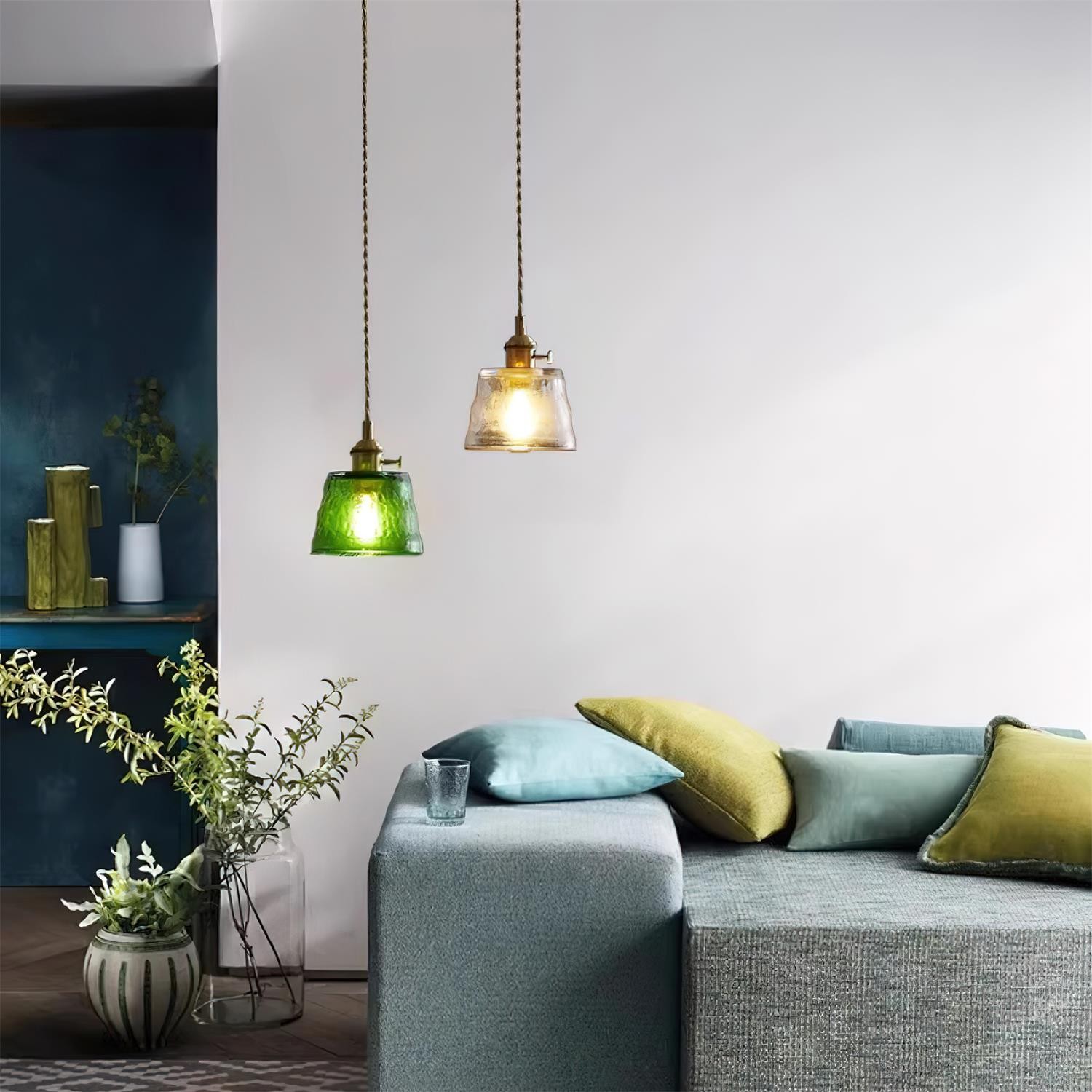 Retro Small Cup Glass Pendant Lamp M174