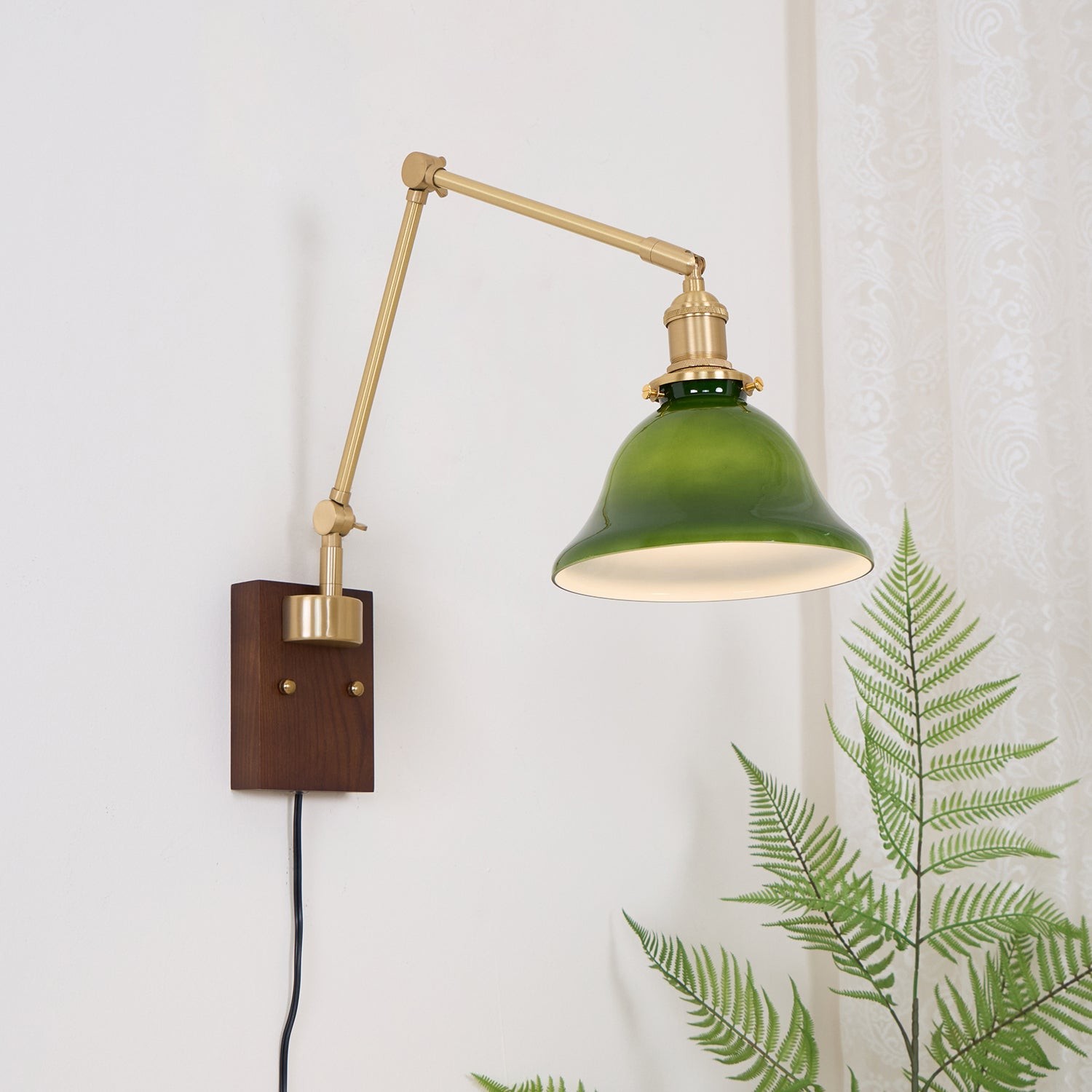 Banker Swing Arm Plug In Wall Light M188
