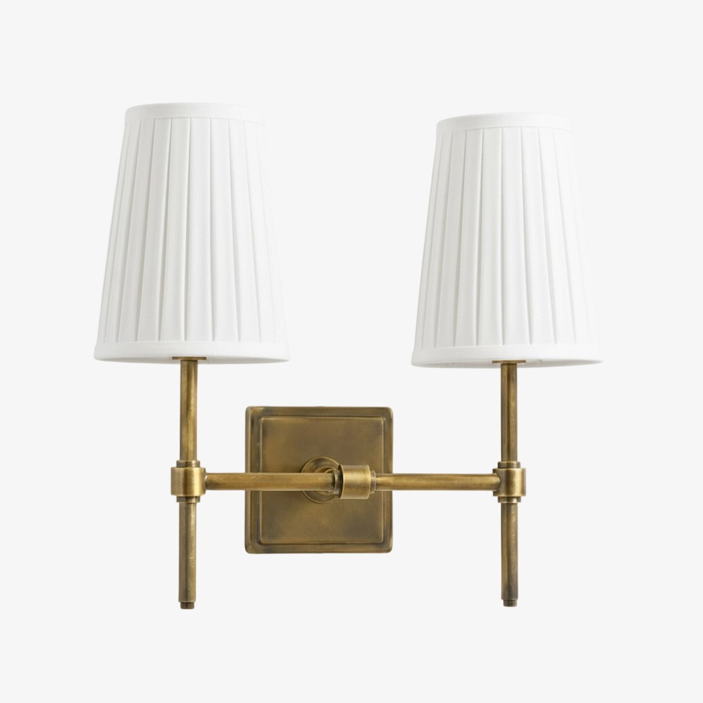 Derlina Stylish Retro Wall Lamp with White Linen Shades – Modern Industrial Design for Any Room T273