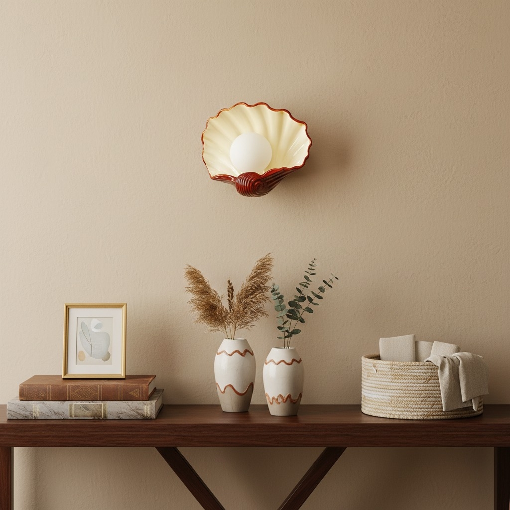 Nautris Fluted Shell Shape Art Deco Wall Lamp - Home Ambient Light T1129