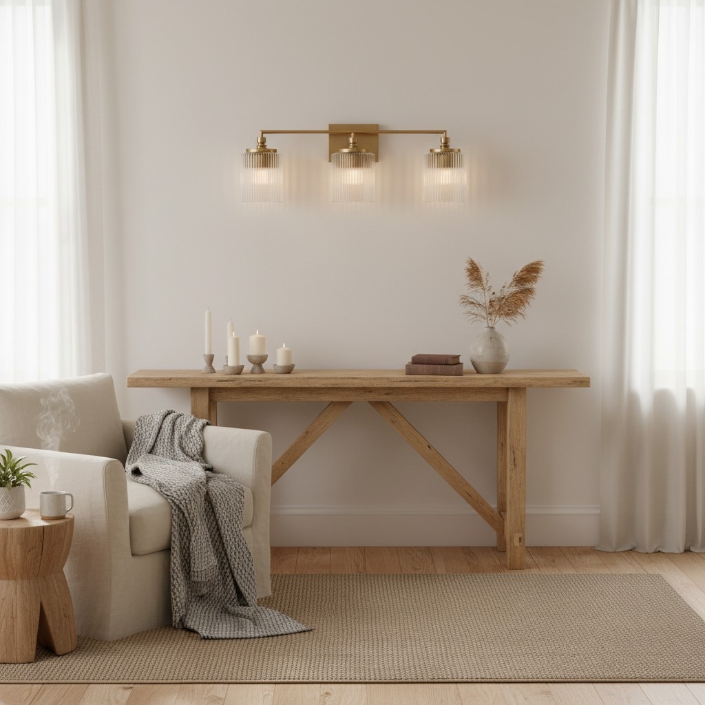 Lirra 3 Light Glass Vanity Lamp - Contemporary Bathroom Wall Lighting T762