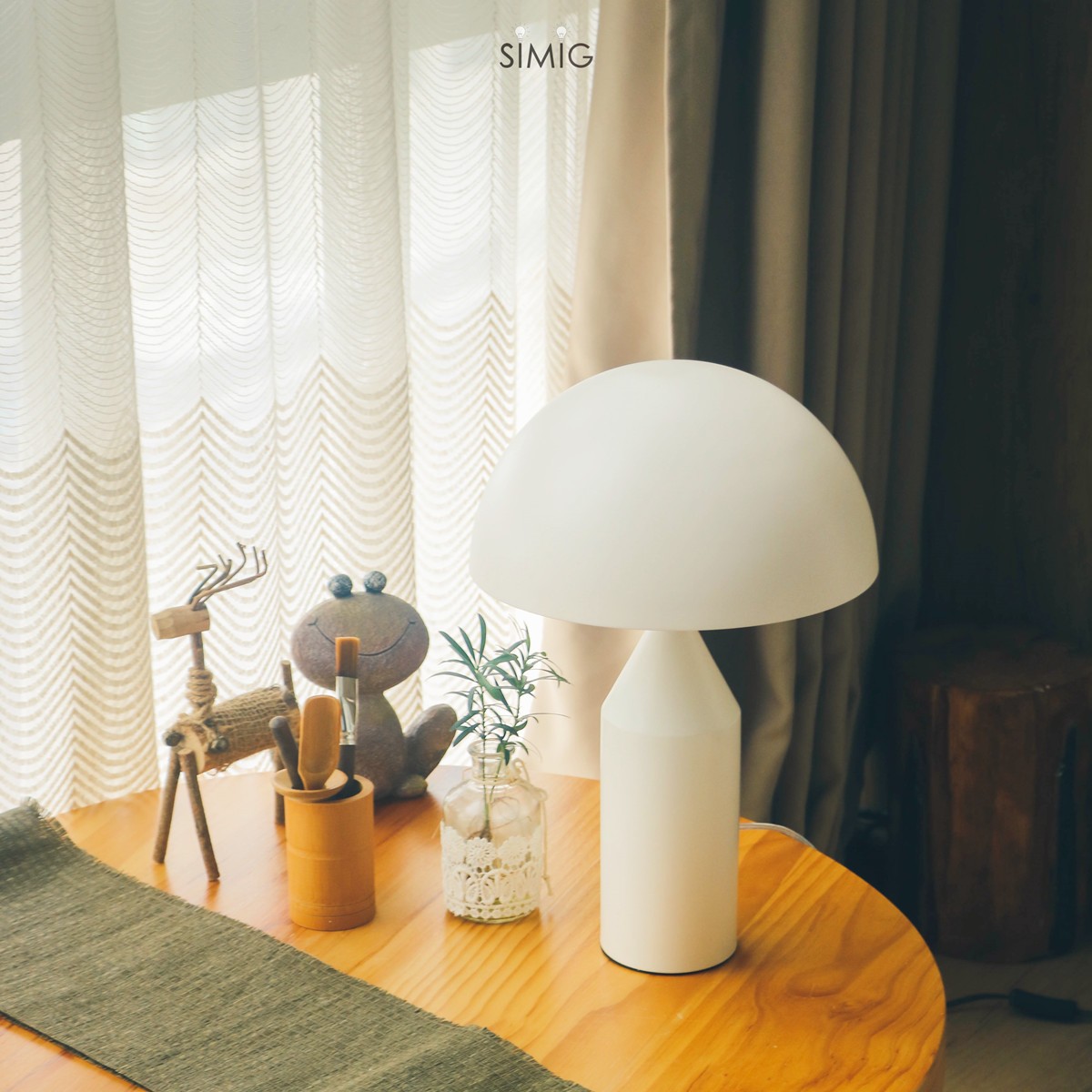 HaloVell Table Lamp Sculptural Dome - Modern Bedroom Lighting