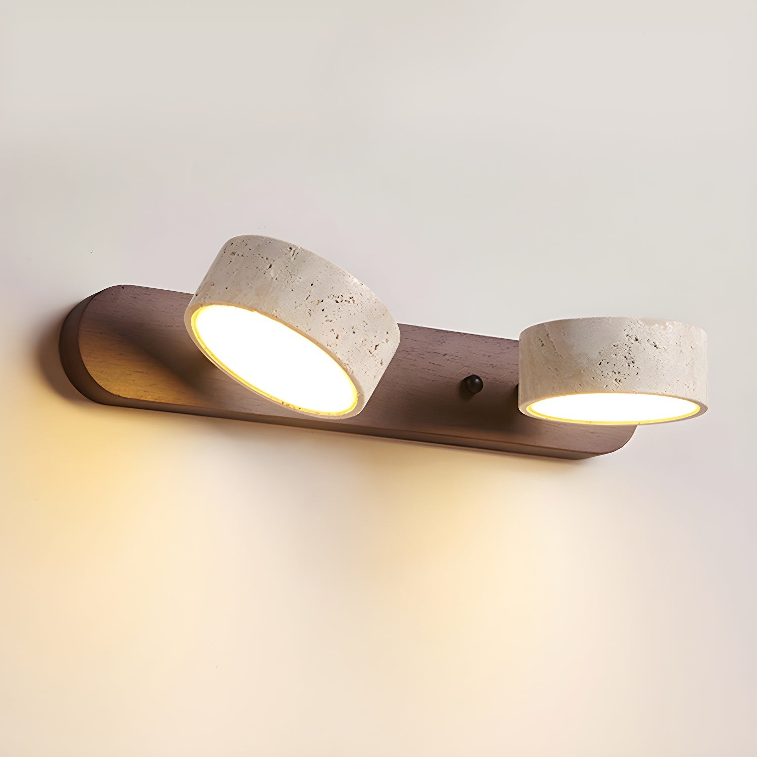 Travertine Walnut Multi Light Sconce - Bedroom Wall Lamp G115