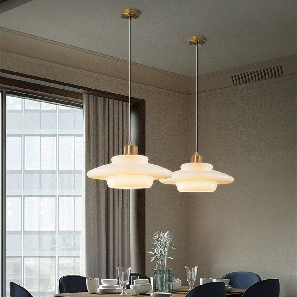 Multi Tier Art Glass Pendant Light - Mid-Century Style for Kitchen Island S93