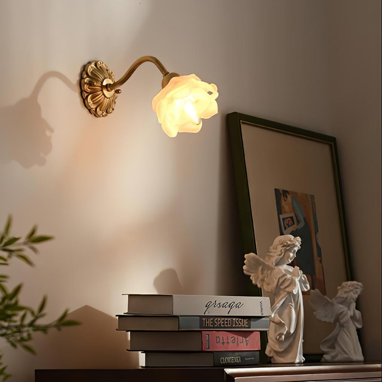 Brass Rose Wall Light M299