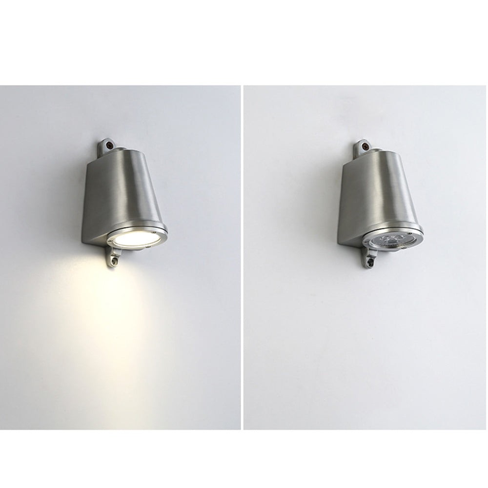 Orr Industrial Metal Bell Shaped Outdoor Wall Lamp, Black/Gray/Coppery/Aluminum G114