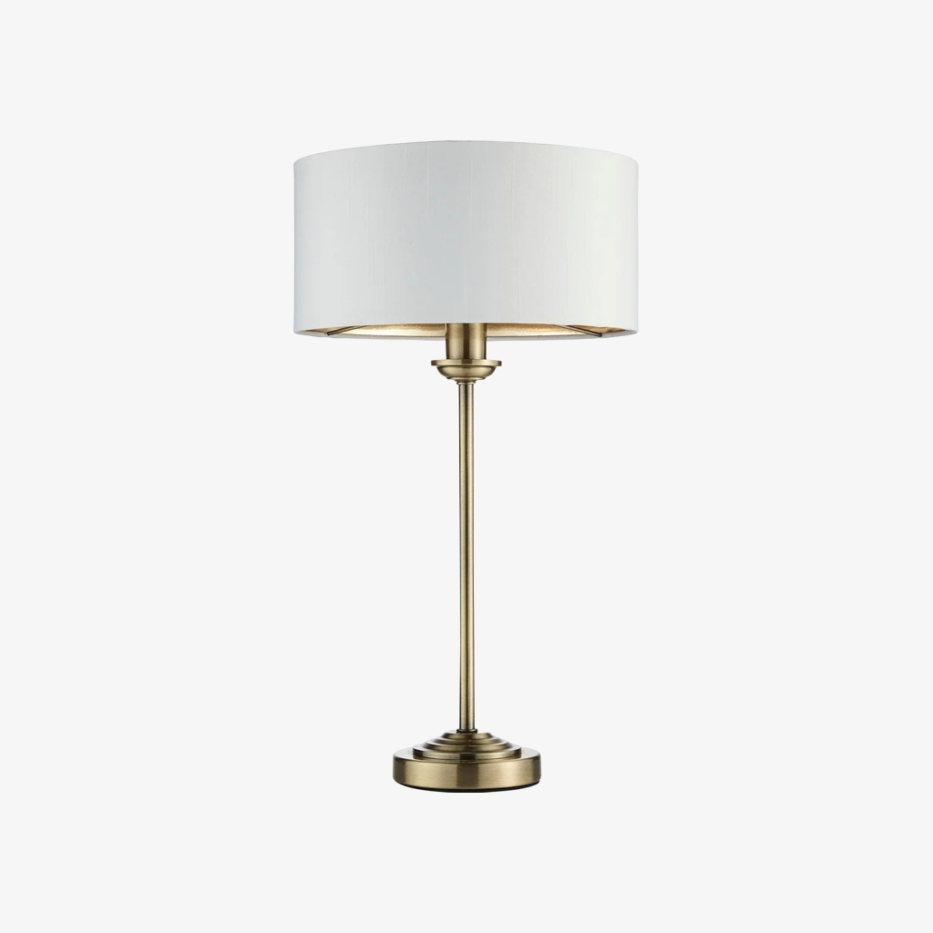 Tela 1‑Light and 3‑Light Table Lamp - Modern Linen & Metal for Bedside or Living Room T847
