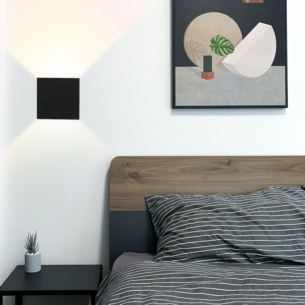 Aluminum Minimalist Style LED-6W Cube Wall Light For Bedroom