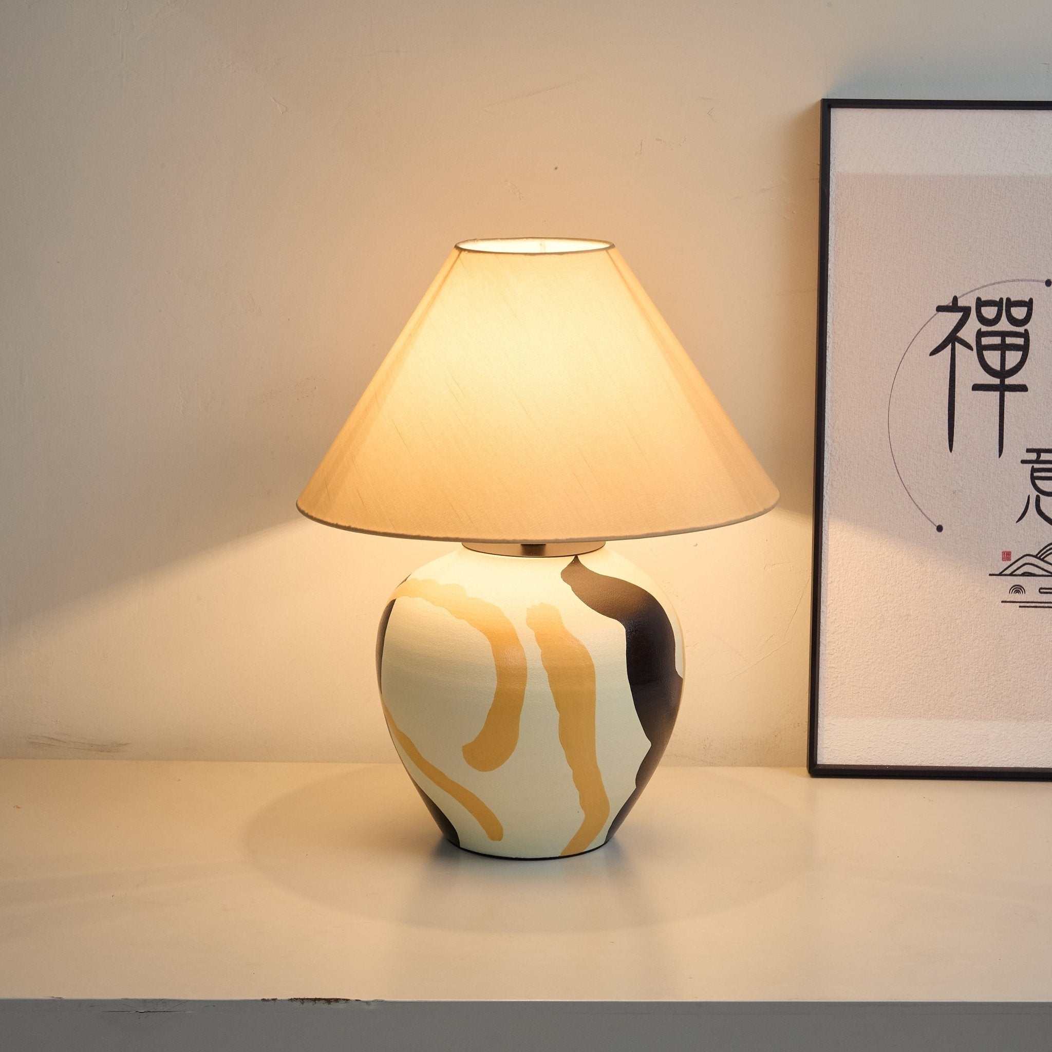 Abstract Pattern Ceramic Table Lamp T1607