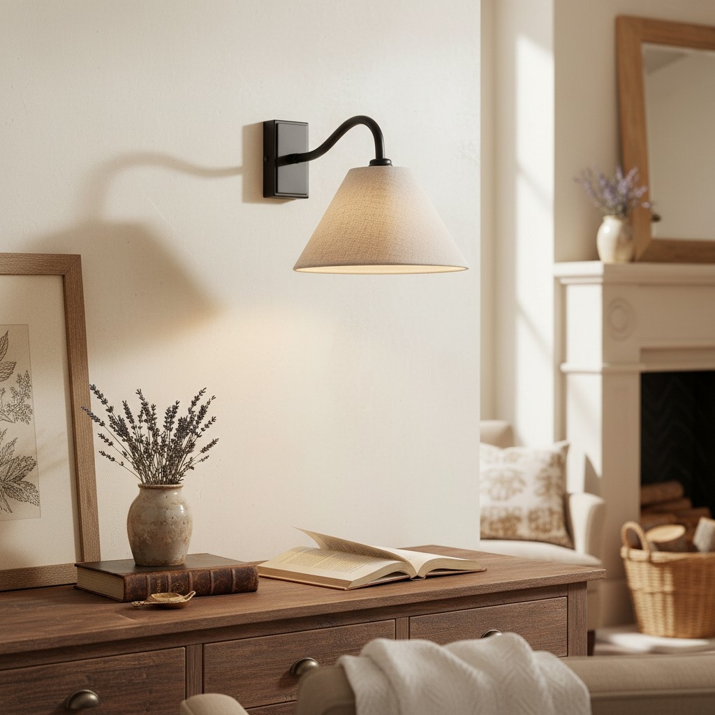 Lumweve Wall Light - Pleated Look Shade Refined Sconce for Corridor and Study T917