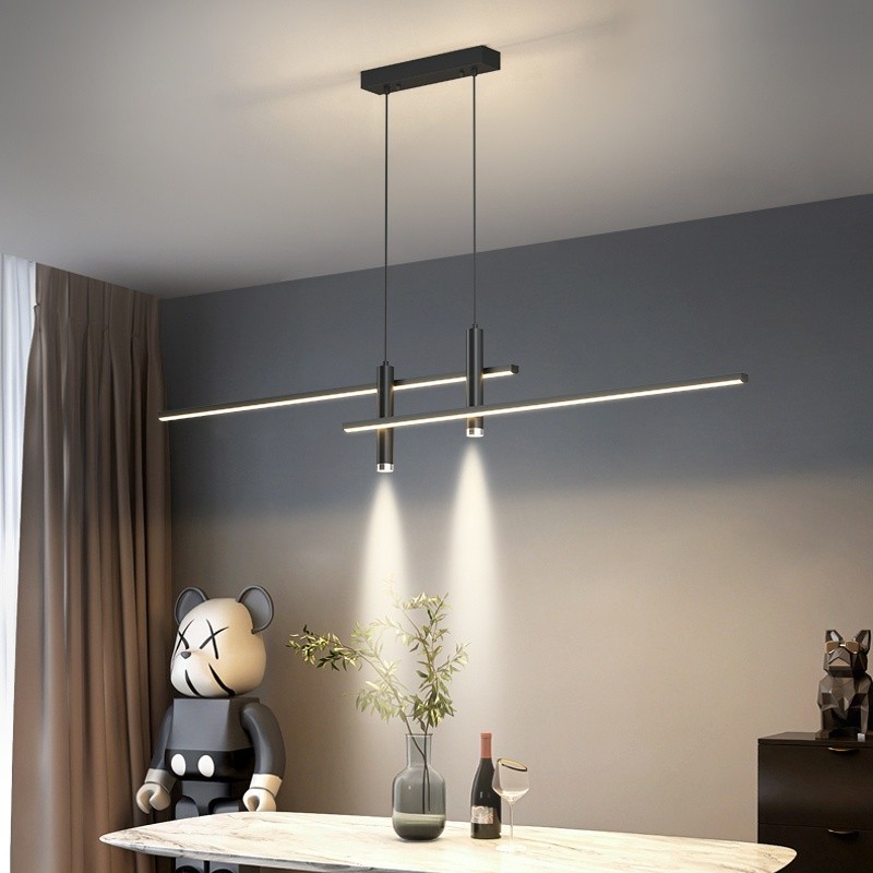Modern Minimalist Sleek Metal Rod Chandelier M34