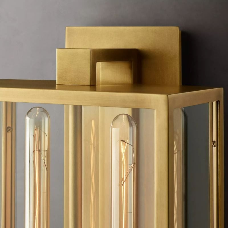 Classic Beckman Vintage Wall Sconce - Steel & Glass Linear Design T463