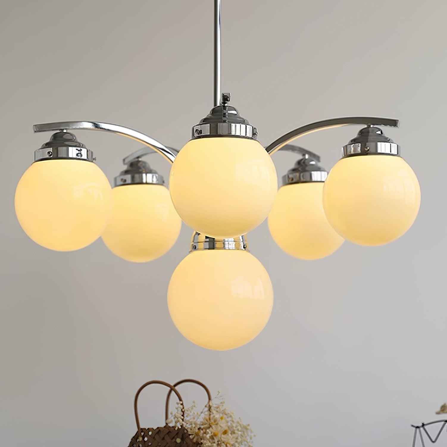 French Elegant Glass Orb Chandelier M427