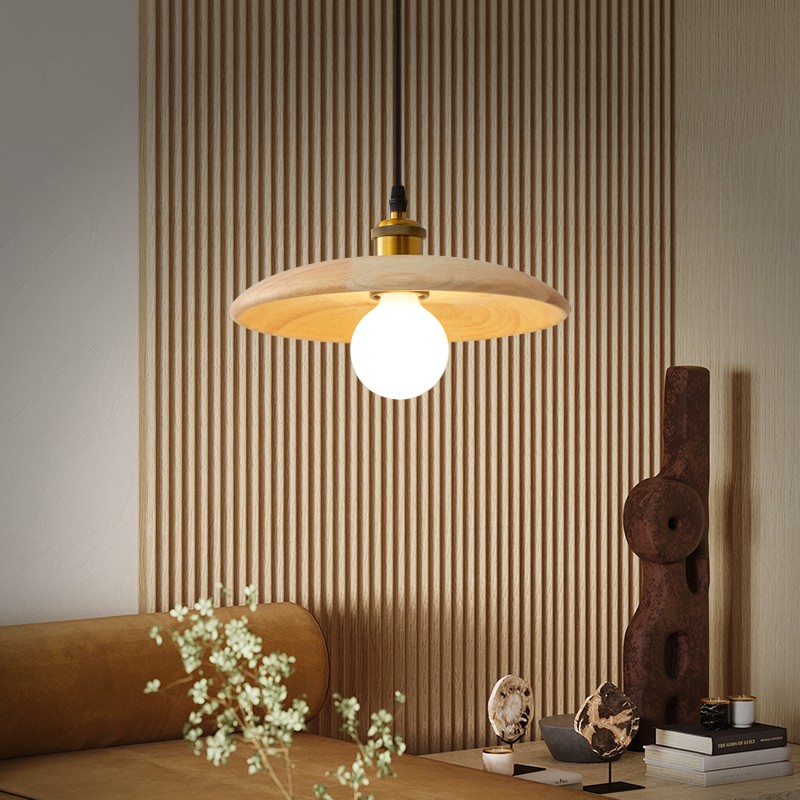Japanese Wabi-Sabi Wooden Pendant Light S06