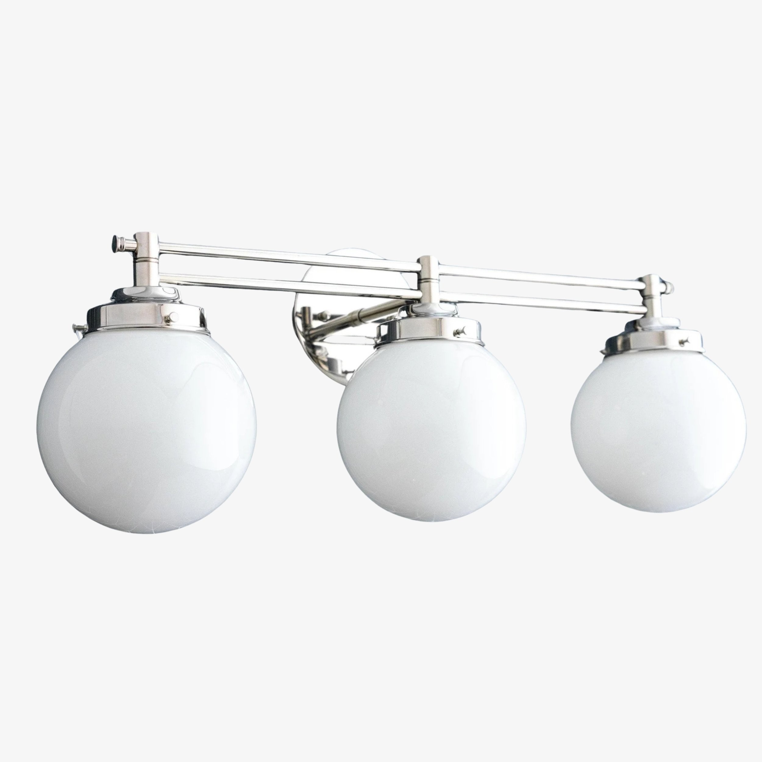 Glorica Glass Contemporary Vanity Light - 3 Light Globe Bathroom Fixture Opal Glass T352
