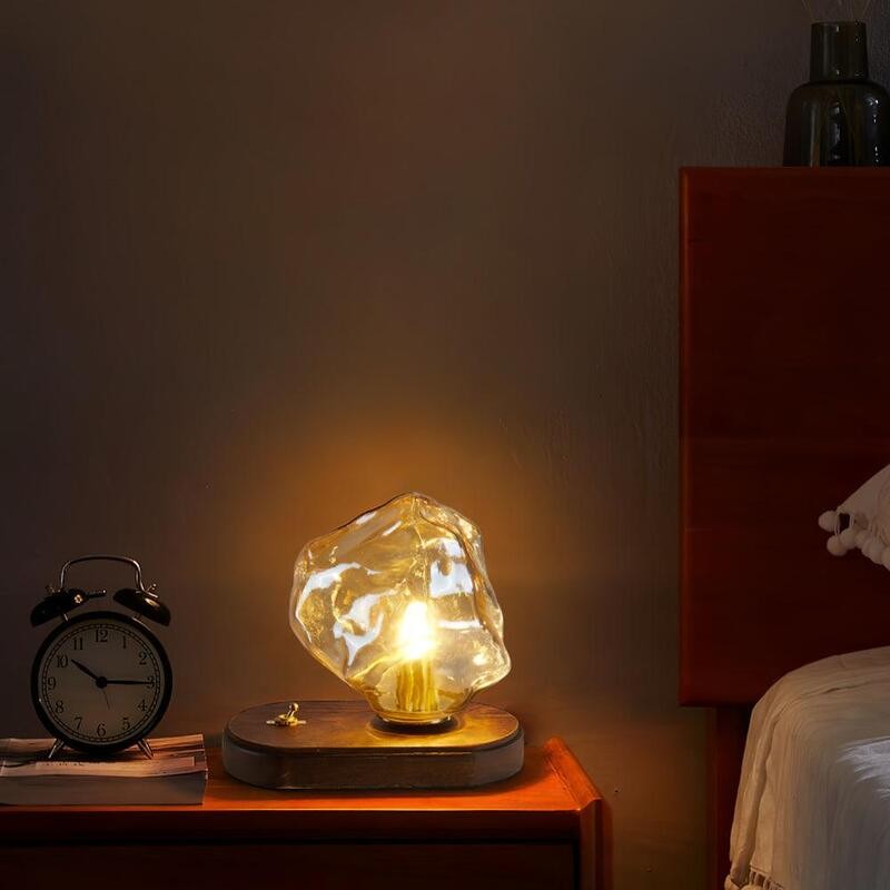 Ice Cube Stone Glass Table Lamp