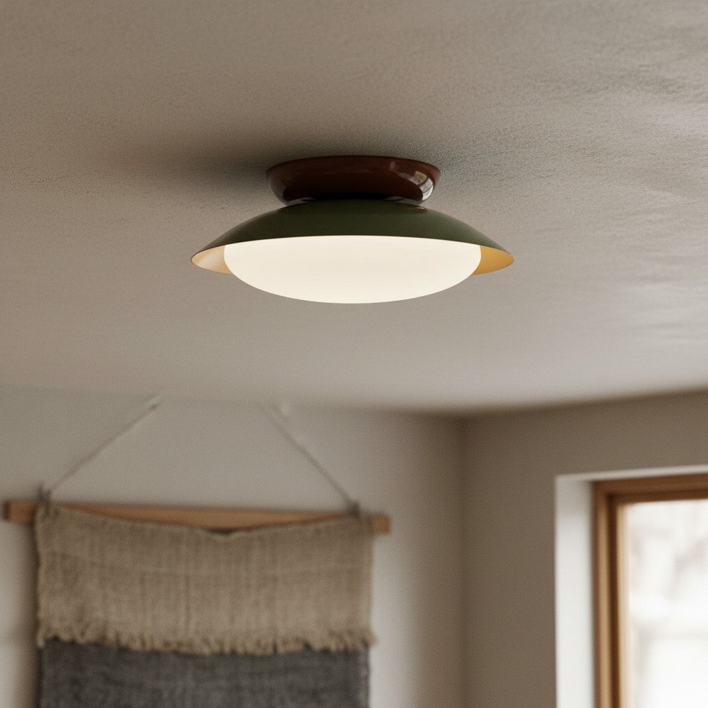 Heliora Dome Ceiling Light - Modern Metal and PE for Bedroom T537