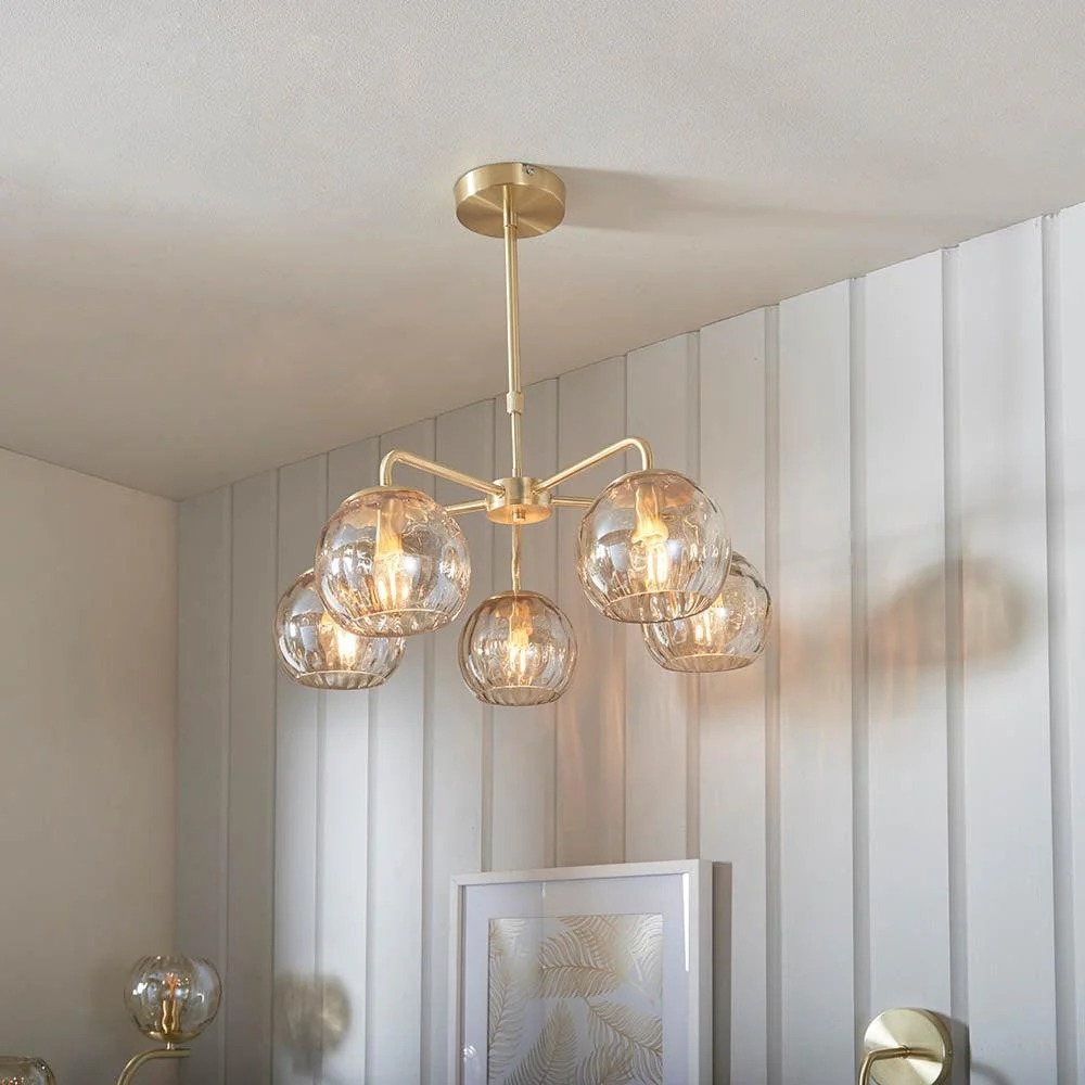 Tracian Glass Mid-Century Modern Globe Pendant Light for Dining Room T845
