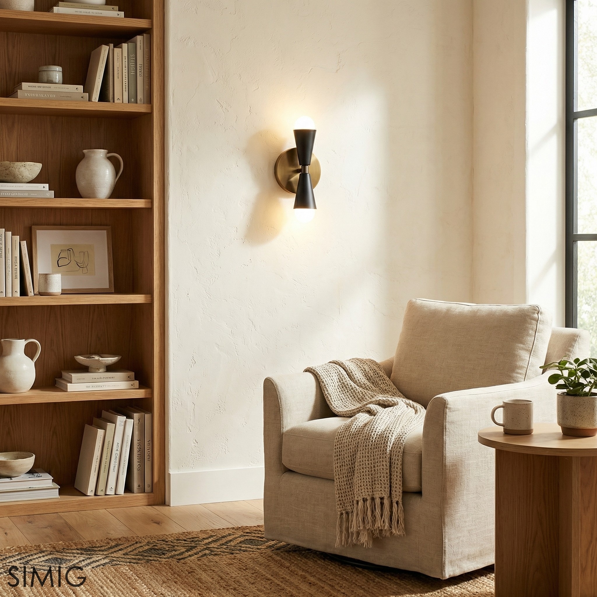 Pyralis  Cone Shade  Double Wall Light - Contemporary Living Room Glow T334