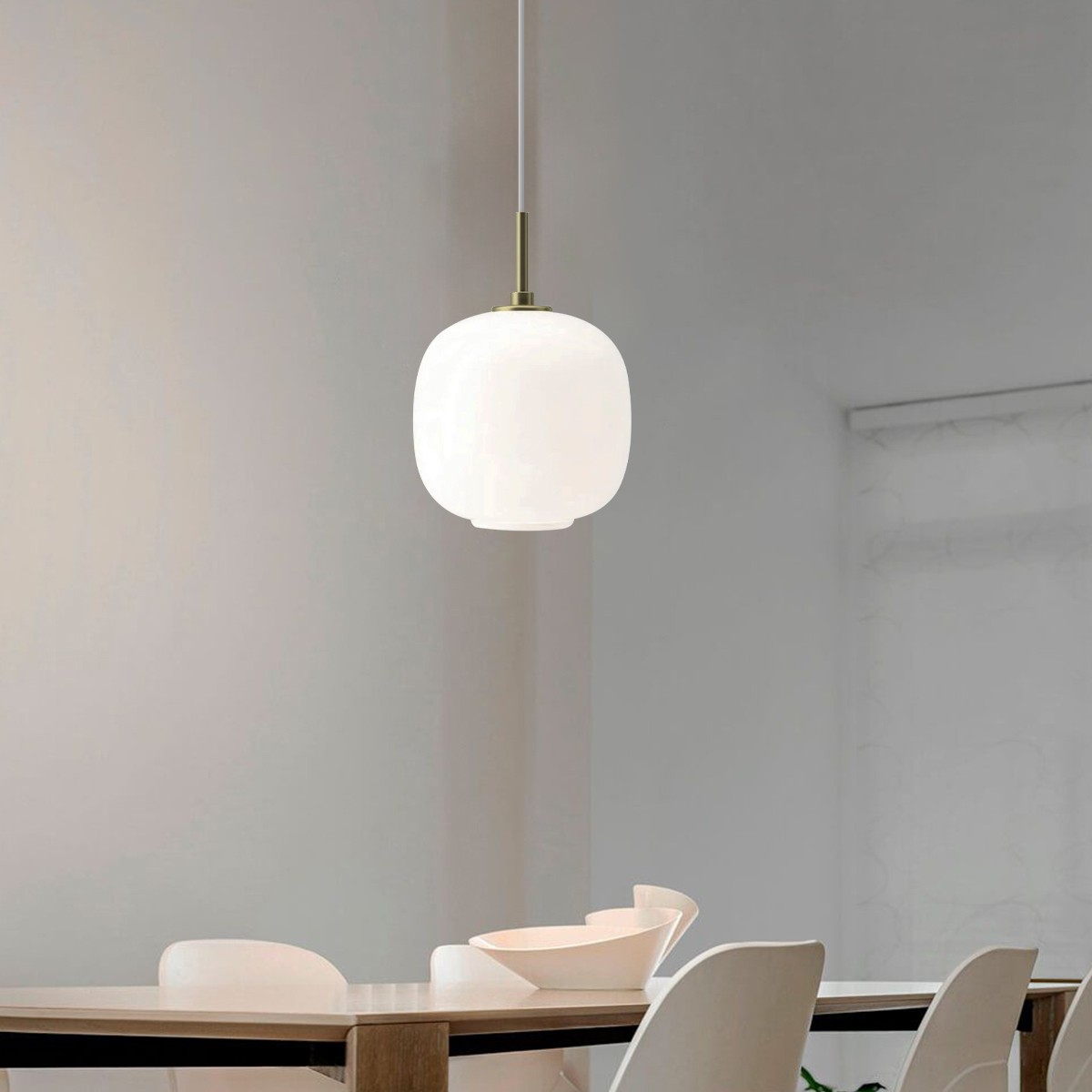 Classic Opal Glass Orb Pendant Lamp