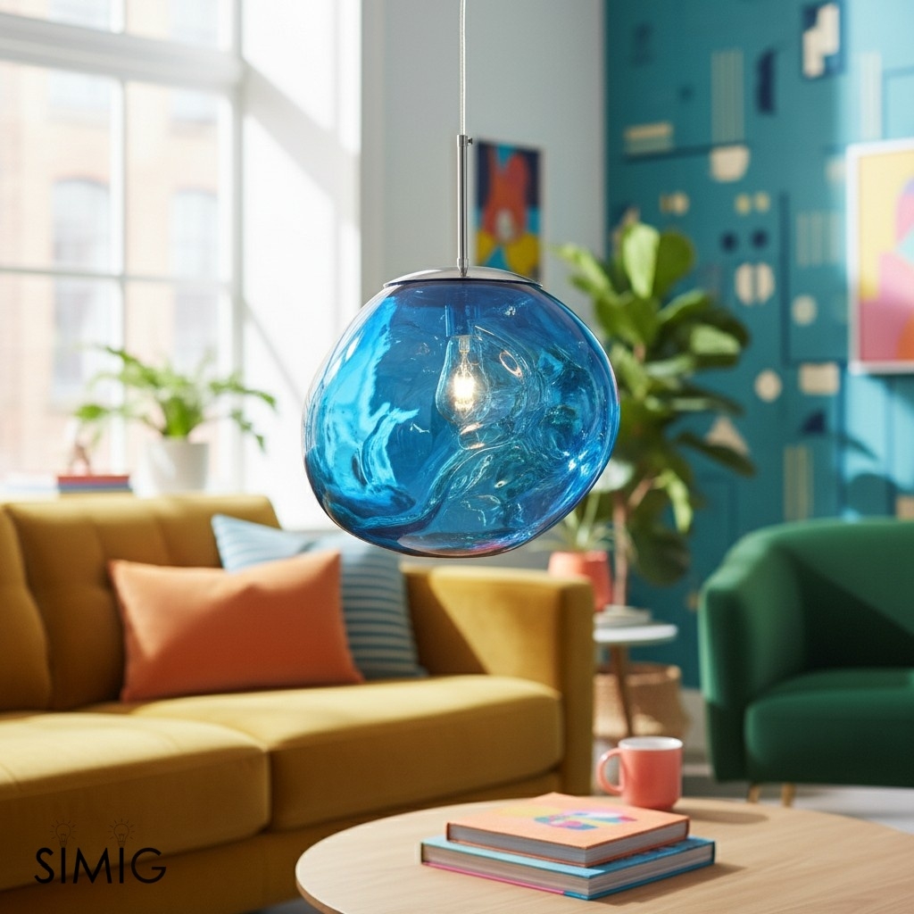 Glass Dynamic Pendant Light - Artistic Metallic Glow Pendant for Dining Area S54