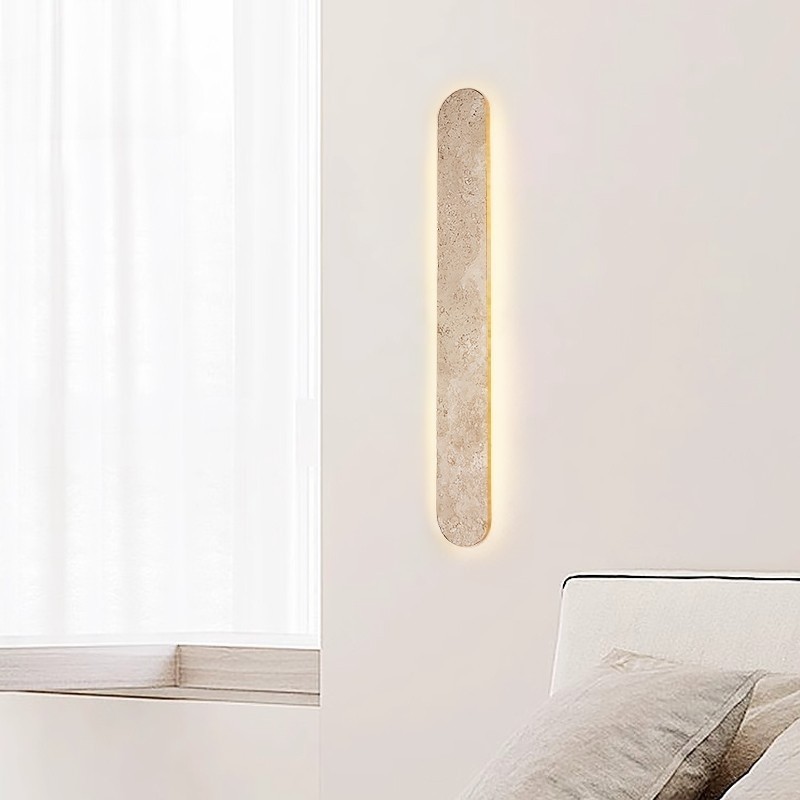 Waterproof LED Long Strip Travertine Wall Lamp - Japanese Style Minimalism S325
