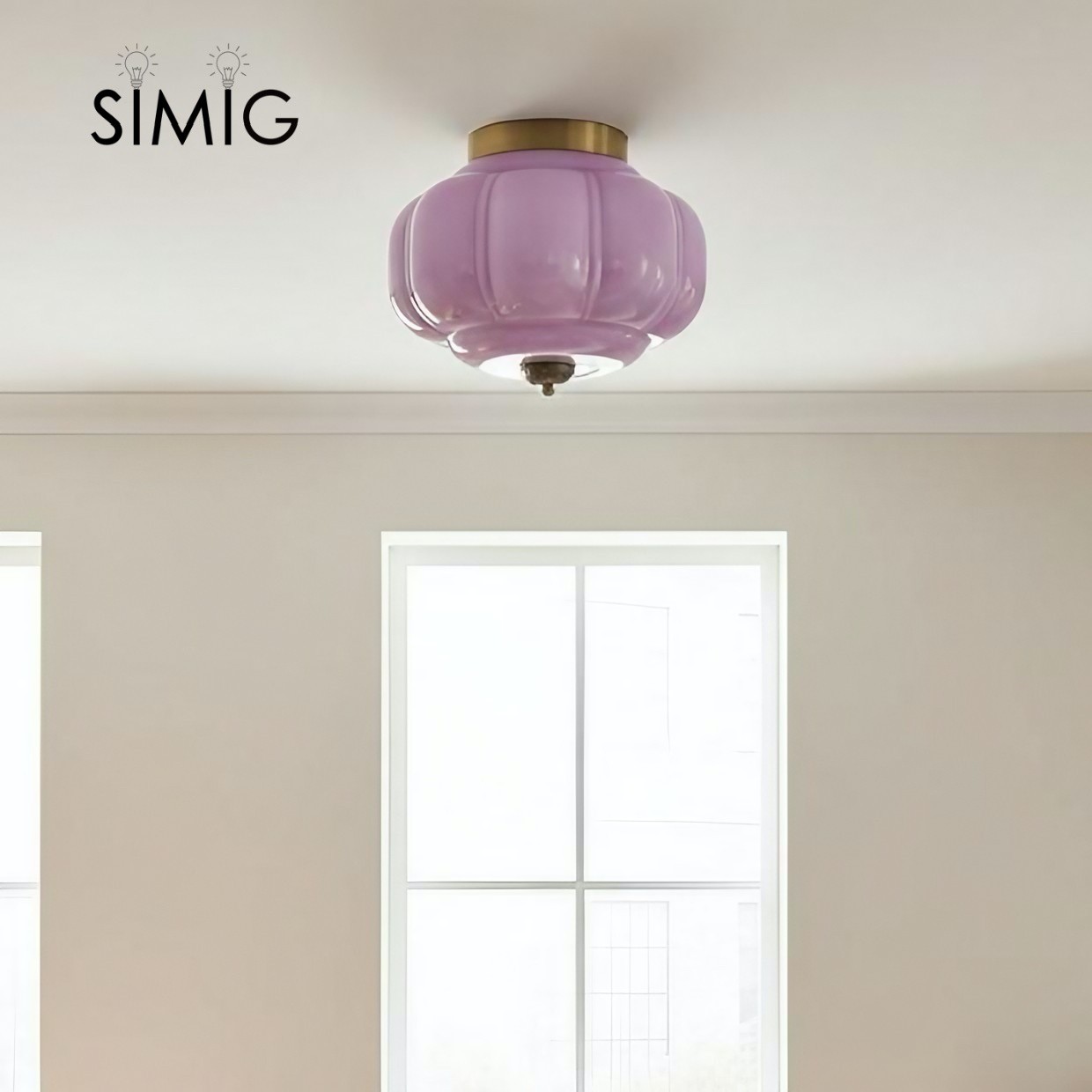 Eloise Ceiling Light - Elegant Retro Brass Ceiling Light for Living Room G55