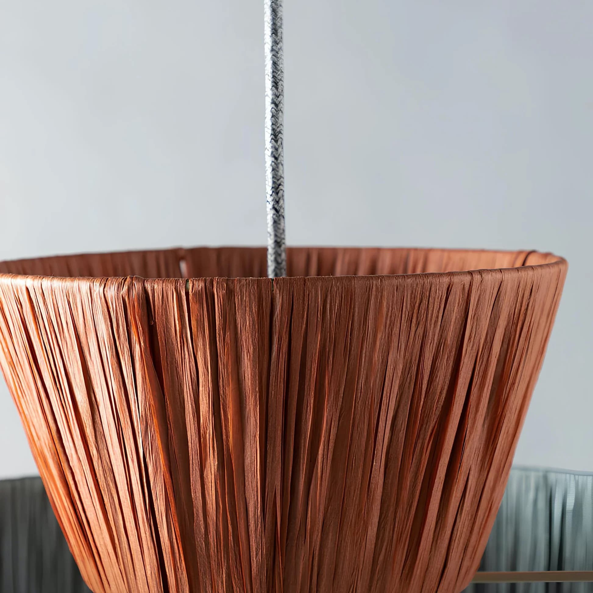 Handwoven Raffia Pendant Light – Boho Chic Natural Lighting S239