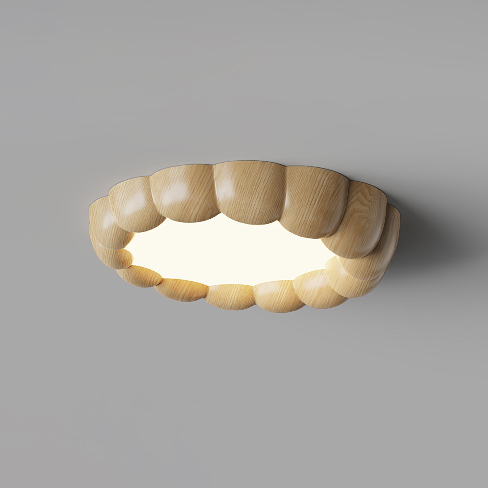 Faux Wood Ripple Ceiling Lamp M456
