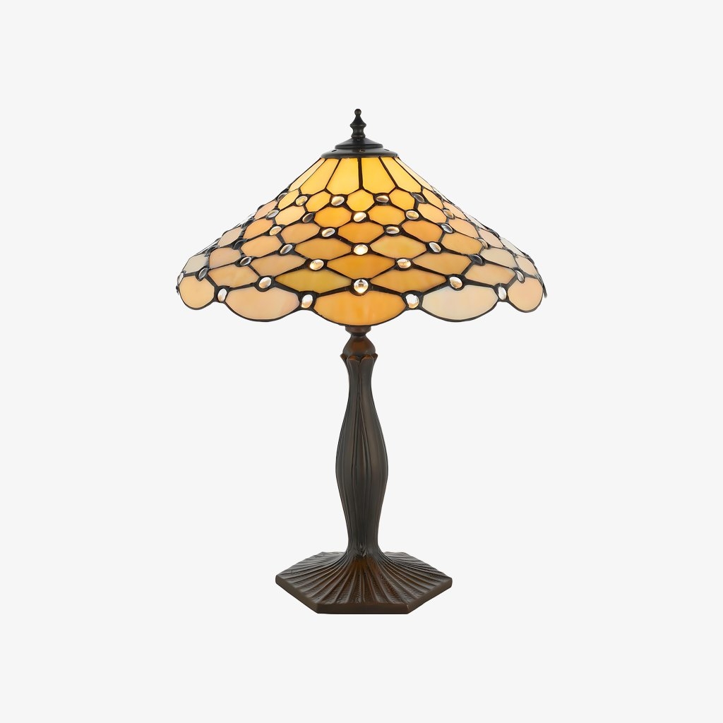 TF Pearl Stained Glass Table Lamp - Bedroom and Living Room Ambient Light T1002